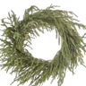 Fir Pine Wreath 24 inch silk evergreen with dense green foliage in a circular form.