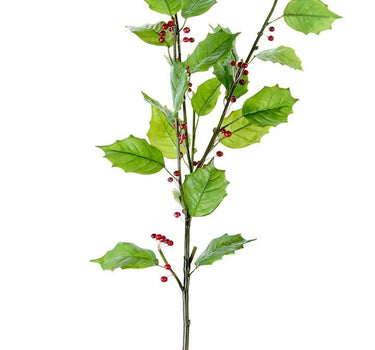 Holly Berry Silk Spray, red berries on a 31-inch stem, AmBest