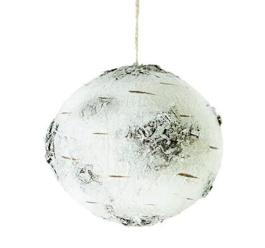 AmBest Snow Birch Ball Ornament White 4.5" - Holiday Ornaments Merchandise