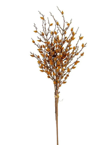 AmBest Pinecone Branch Bundle Orange/Gold 35" - Artificial Non-Flowering Plants Silk