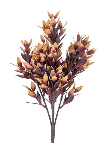 Fall Leaves Bush AmBest silk artificial non-flowering plant, brown-beige, 17in tall
