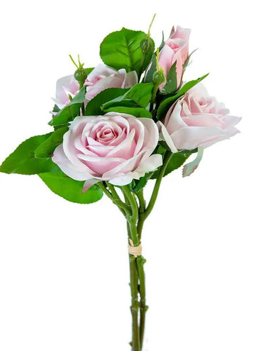 AmBest Real Touch Rose Bundle Light Pink 18" - Artificial Flowering Plants Silk