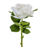 AmBest Real Touch Open Rose Cream-White 17'' - Artificial Flowering Plants Silk
