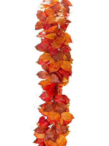 AmBest Fall Salal Garland Rust/Orange/Brown 63" - Garlands Silk