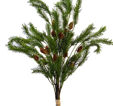 Pine Bundle Green 34in Silk with pinecones by AmBest