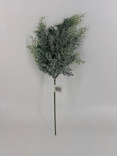 Le Fleur Cedar Spray Iced 15.5" - Artificial Non-Flowering Plants Silk