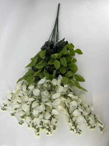 GSC Wisteria Hanging Bush Cream - Artificial Flora Silk