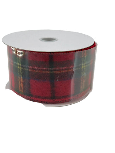 Jascotina Inc Flannel Plaid Ribbon 2.5"X10yd - Ribbons & Trim Ribbon