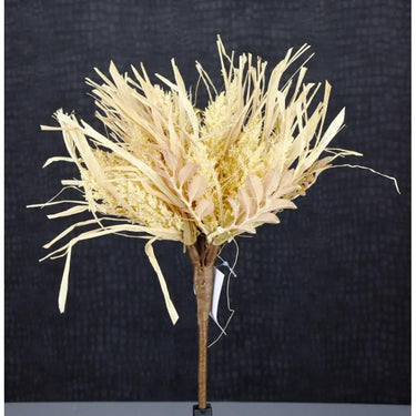 Mixed Leaves Bush Cream 12in silk artificial plant, cream-toned non-flowering foliage by Direct Export