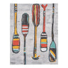 Paddles Canvas 8x10 by Glory Haus — five colorful paddles on a gray background