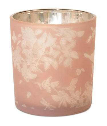 Melrose Glass Pink Votive Holder 3"D x 3.5"H - Candle Holders Merchandise