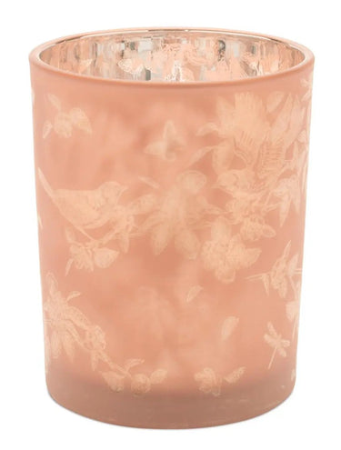 Melrose Glass Pink Candle Holder (2 Sizes) - Uncategorized Merchandise