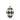 Glass ornament with black and white harlequin diamonds, gold glitter accents, and a gold hanging loop by Melrose.