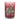 Glass Mistletoe Candle Holder, pink gradient glass with holly berry design.
