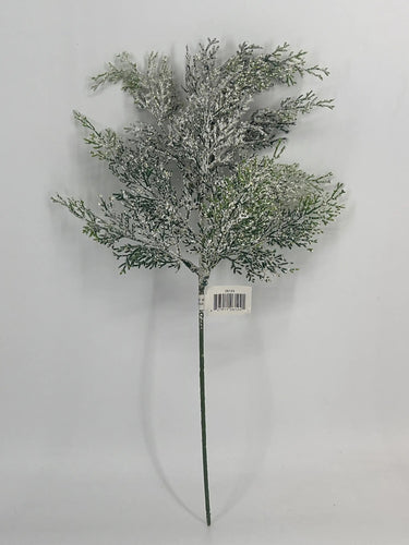 Le Fleur Cedar Spray Snowed 15.5" - Artificial Non-Flowering Plants Silk