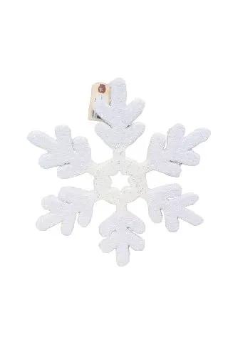 Supreme White Glitter/Sequin Snowflake 15" - Holiday Ornaments Merchandise