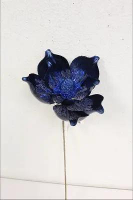 Supreme Magnolia Stem Royal Blue 23" - Artificial Flowering Plants Silk