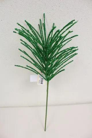 Supreme Glitter Pine Needle Berry Stem Green 24" - Artificial Non-Flowering Plants Silk