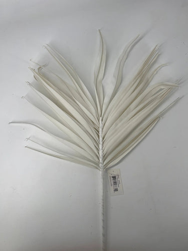 Supreme Fan Palm Spray 39'' White - Artificial Non-Flowering Plants Silk