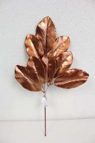 Supreme Magnolia Leaf Spray Copper 24" - Artificial Non-Flowering Plants Silk