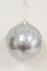 Supreme Ball Ornament Silver (Box of 6) 4"D - Holiday Ornaments Merchandise