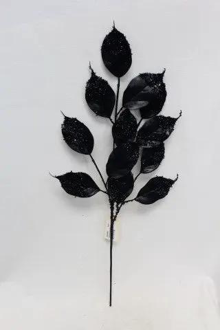 Supreme Magnolia Leaf Spray Black 25" - Artificial Non-Flowering Plants Silk