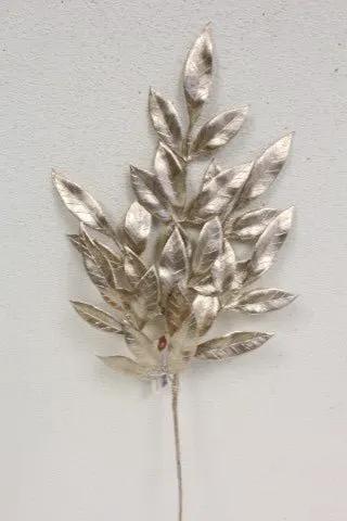 Supreme Bay Leaf Spray Champagne 26.5" - Artificial Non-Flowering Plants Silk