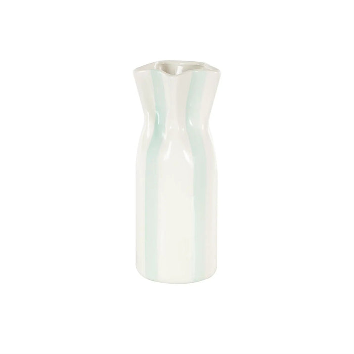 Light Blue/White Ceramic Vase 5"W x 12"H