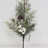 Supreme Berry/Pinecone/Pine Pick Cream 18" - Artificial Non-Flowering Plants Silk