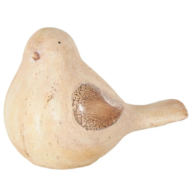 Deco Marché Cream Bird Garden Sculpture With Brown Accents 13" x 7" x 9" - Garden Sculptures Merchandise