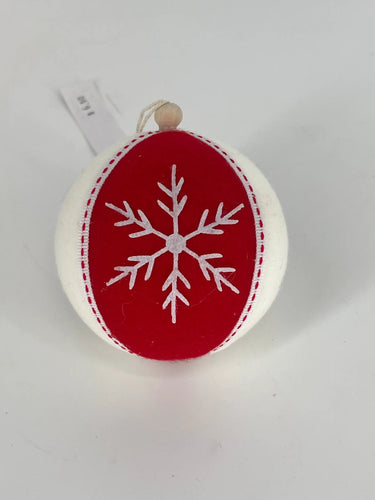 Supreme Felt Snowflake Ornament Red/White 4" - Uncategorized Merchandise