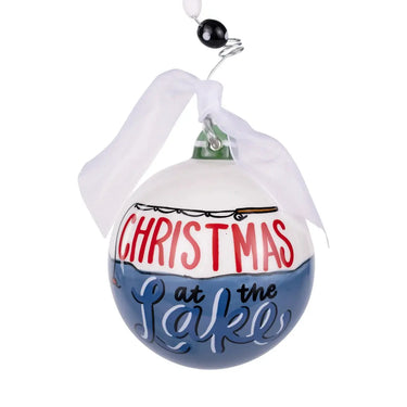 Lake Life with Santa Ornament by Glory Haus, 6-inch holiday ornament in red, white and blue