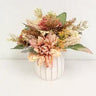 Supreme Dahlia Leaves w/ Pot Mauve-Cream-Pink 11" - Artificial Flowering Plants Silk