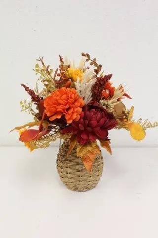 Supreme Mum/Daisy/Astible/Basket 14"H - Artificial Flowering Plants Silk