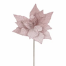 Direct Export Velvet Poinsettia Stem Pink 22" - Artificial Flowering Plants Silk