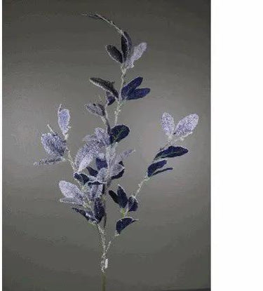 Direct Export Snowy Lamb's Ear Leaf Spray Blue 37" - Artificial Non-Flowering Plants Silk