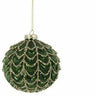 Direct Export Glass Glitter Vine Ball Ornament Green/Gold 4" - Holiday Ornaments Merchandise