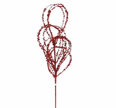 Direct Export Bead Loop Spray Red 27.5" - Seasonal & Holiday Decorations Silk