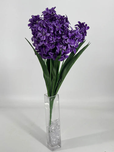 Golden Bell Satin Hyacinth Bush Purple 21" - Uncategorized Silk