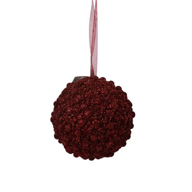 Burgundy glitter berry ball ornament, 5-inch, Direct Export holiday ornament
