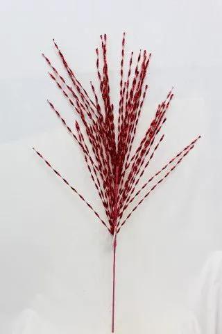 Supreme Pine Glitter Spray Red 35" - Artificial Non-Flowering Plants Silk