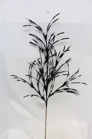 Supreme Glitter Spike Spray Black 31" - Artificial Non-Flowering Plants Silk
