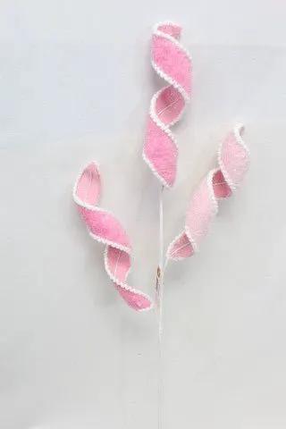Supreme Curly Spray Pink/White 31" - Artificial Non-Flowering Plants Silk