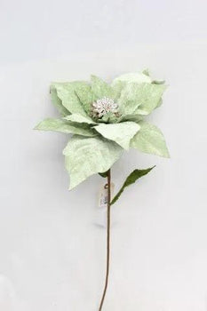 Supreme Poinsettia Stem Mint 27" - Artificial Flowering Plants Silk