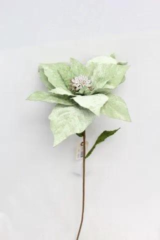 Supreme Poinsettia Stem Mint 27" - Artificial Flowering Plants Silk