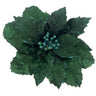 Supreme Glitter Velvet Poinsettia Stem Green 23'' - Uncategorized Silk
