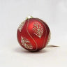 Supreme Glass Ball Ornament w/ Leaves Red/Gold 4" - Holiday Ornaments Merchandise