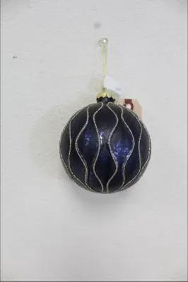 Supreme Glass Ball Ornament Dark Blue-Black 4" - Holiday Ornaments Merchandise