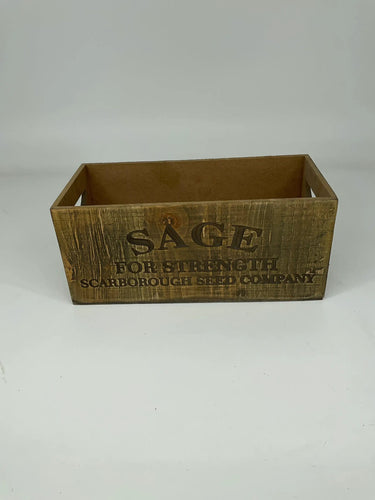 Gerson "Sage" Nesting Wood Engraved Planter Sm 10"L - Uncategorized Merchandise
