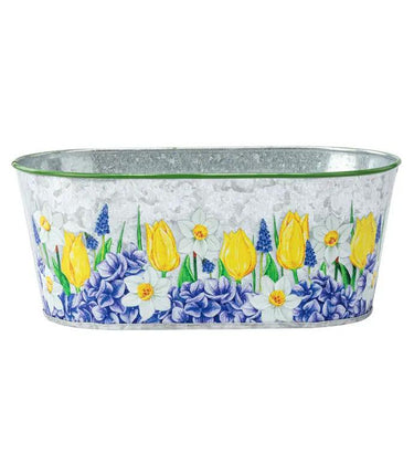 Napco Tulip/Daffodil Metal Planter 9.5"L x 4"H - Merchandise